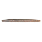 Light gray-brown speckled soft fishing lure with tapered worm-like body