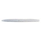 Soft plastic fishing lure in silver-white with speckled pattern
