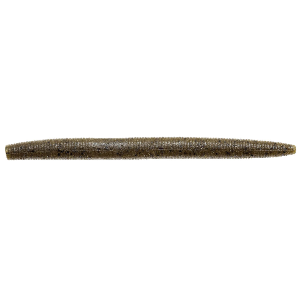 ZinkerZ soft plastic craw lure, dark olive-brown body with speckled finish
