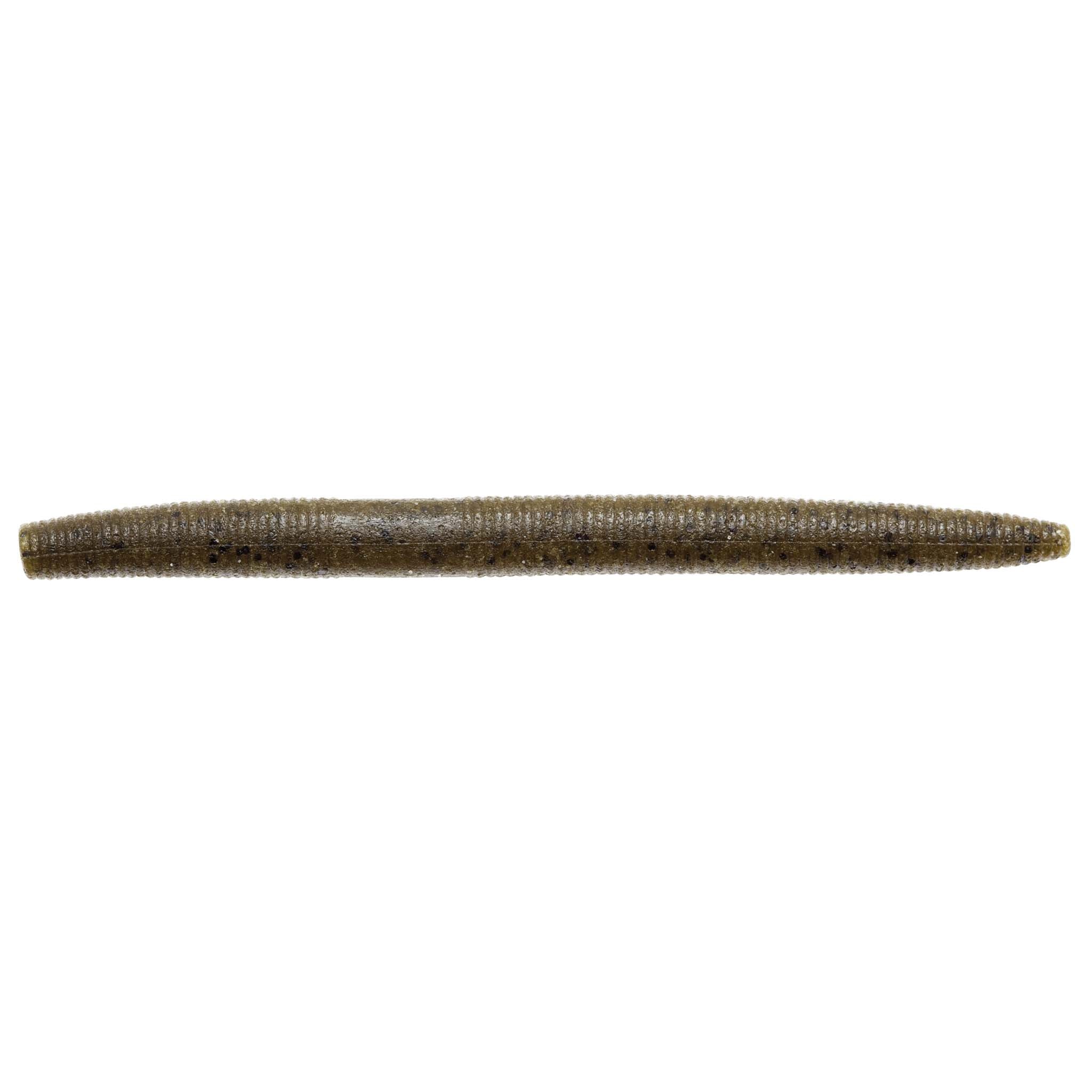 ZinkerZ soft plastic craw lure, dark olive-brown body with speckled finish