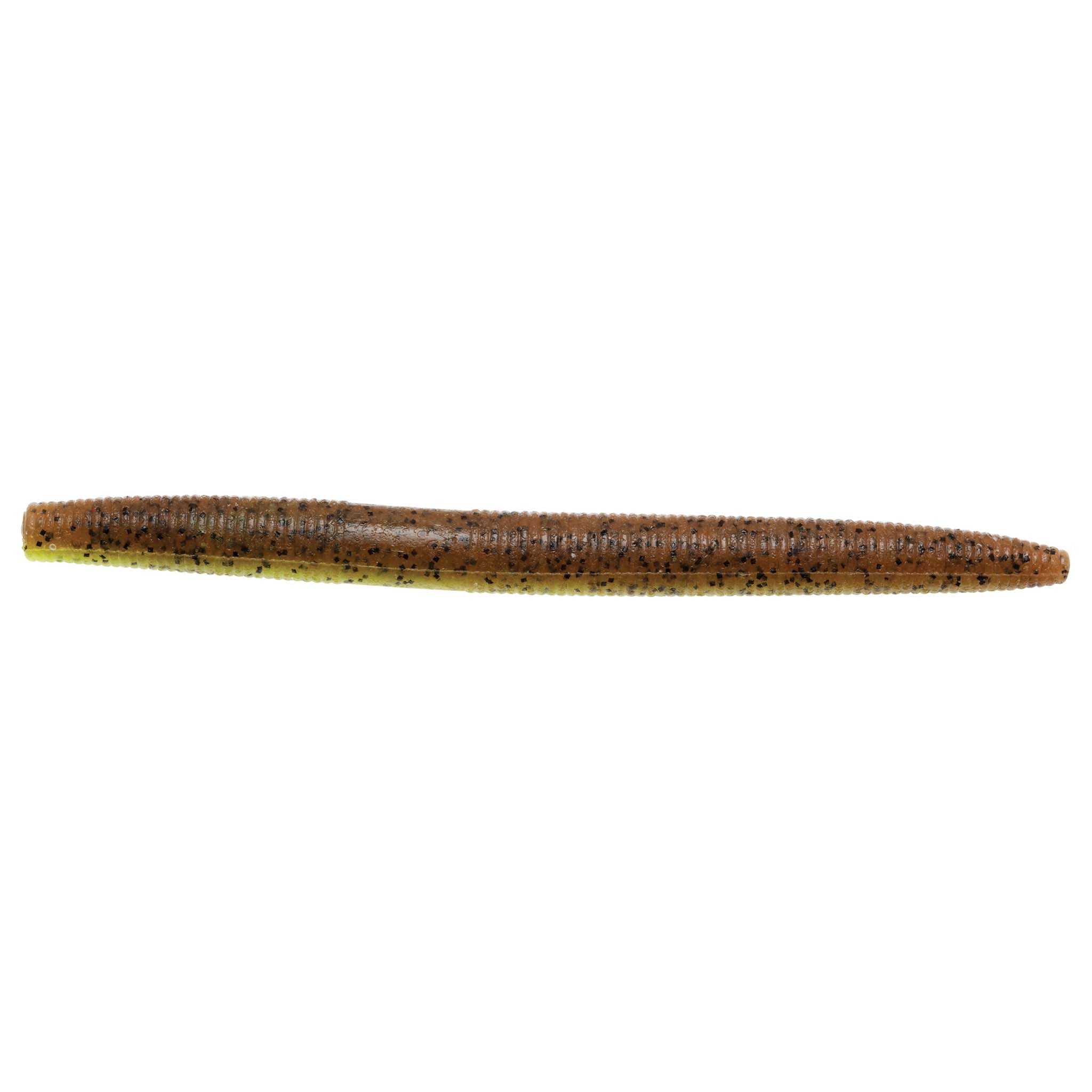 ZinkerZ soft plastic craw lure, brown body with olive-green head