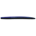 Blue speckled soft fishing lure with tapered worm-like body