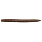 Dark brown speckled soft fishing lure with tapered worm-like body