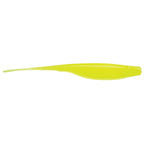 Neon yellow-green fishing lure with smooth translucent body and paddle tail