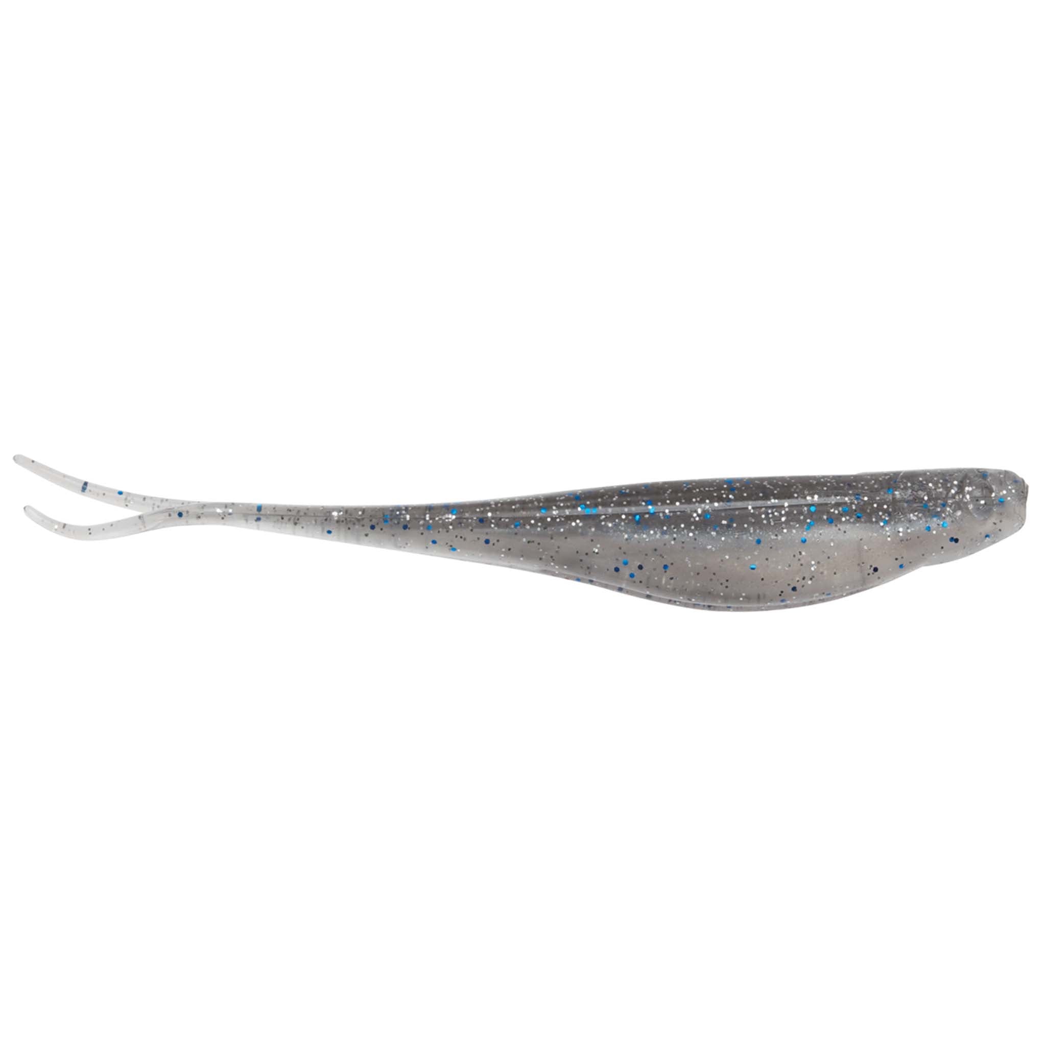 StreakZ 3.75 soft fishing lure, speckled gray translucent body with fork tail