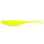 Bright chartreuse fishing lure with forked tail fins