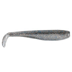 SwimmerZ soft plastic swimbait lure in silver-gray with blue speckles and curved tail