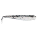SwimmerZ soft plastic swimbait lure in white with gray speckles and curved paddle tail