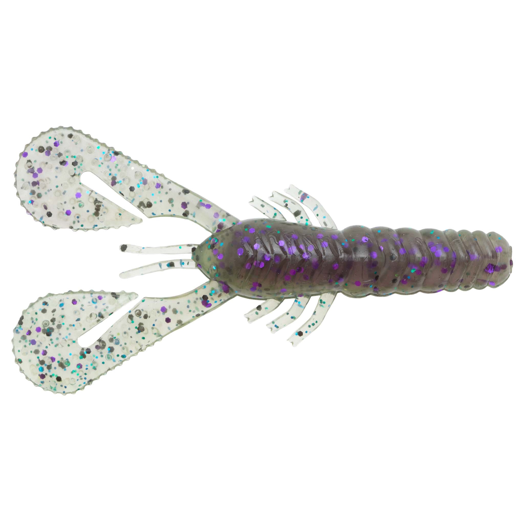 Turbo CrawZ soft plastic craw bait, purple speckled claws and segmented purple body