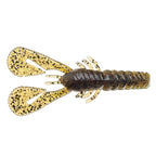 Turbo CrawZ soft plastic craw bait, dark body with gold glitter spade claws