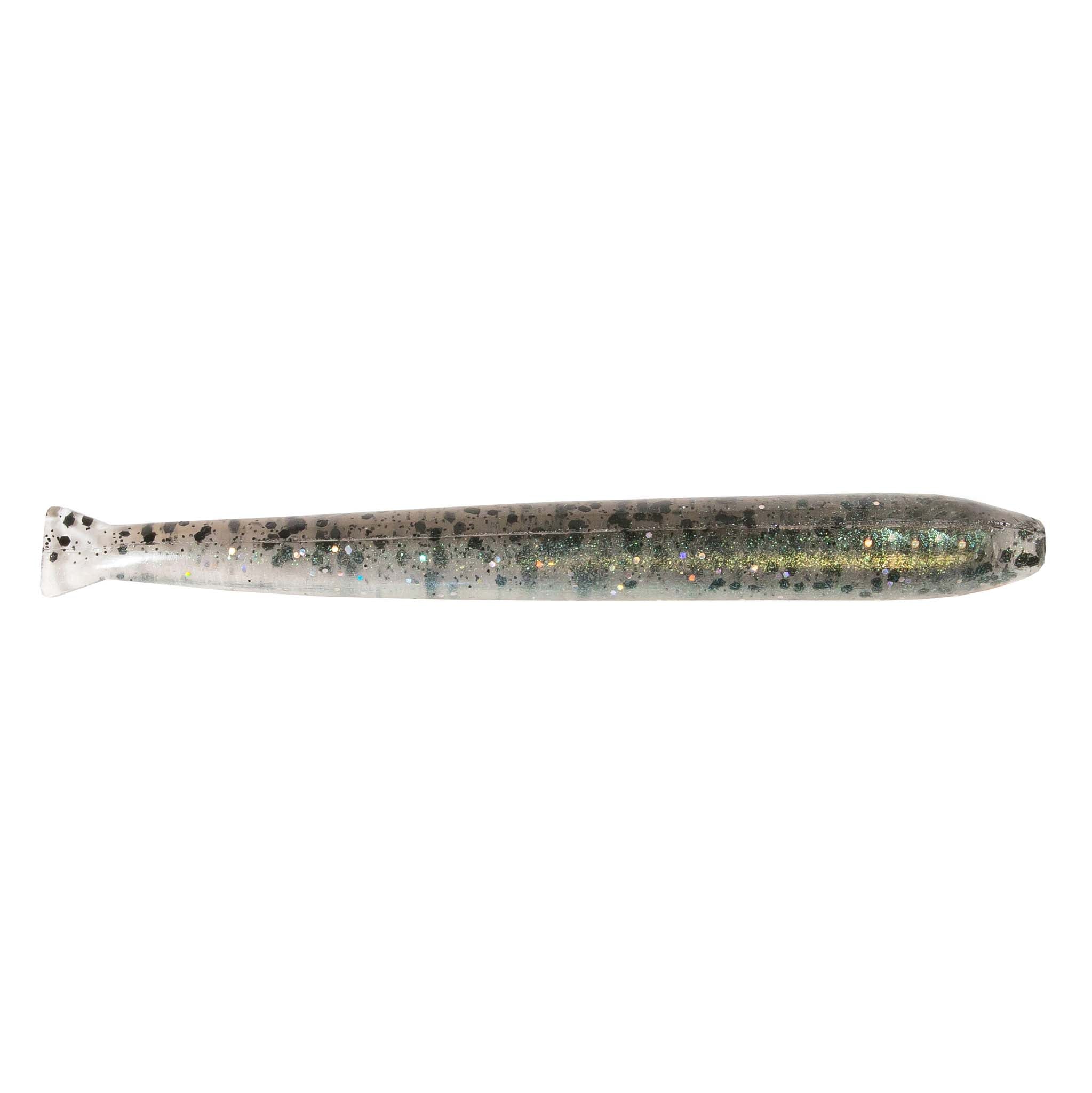 MinnowZ fishing lure, silver-blue with glitter speckles and light tail