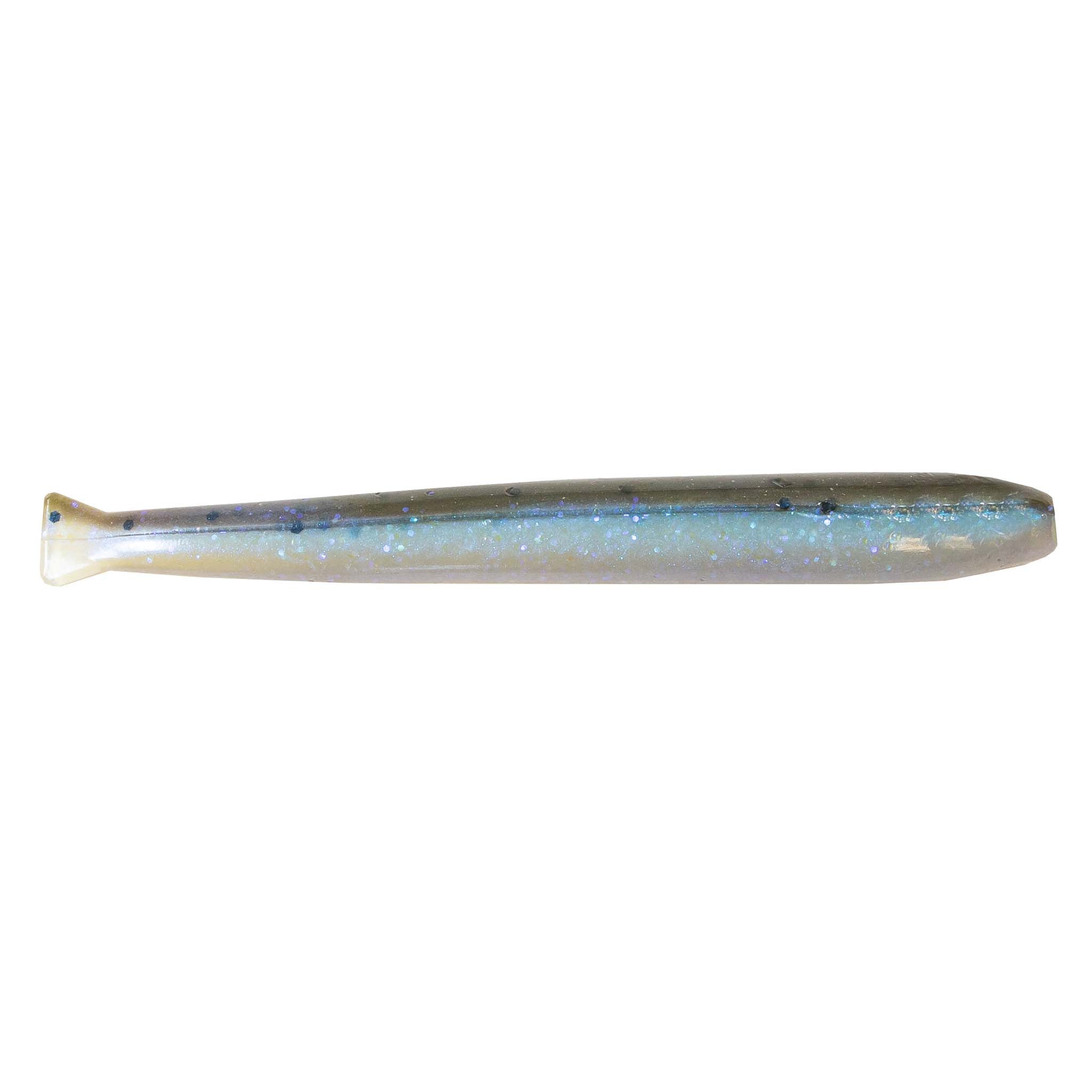 MinnowZ fishing lure, light blue with speckles and a darker back stripe