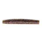 Dark purple soft plastic fishing lure with dense glitter and small shiny specks