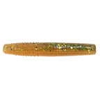 Finesse TRD soft plastic fishing lure, amber orange with green/gold glitter flecks