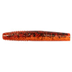 Finesse TRD soft plastic fishing lure, orange-red with dark speckled glitter