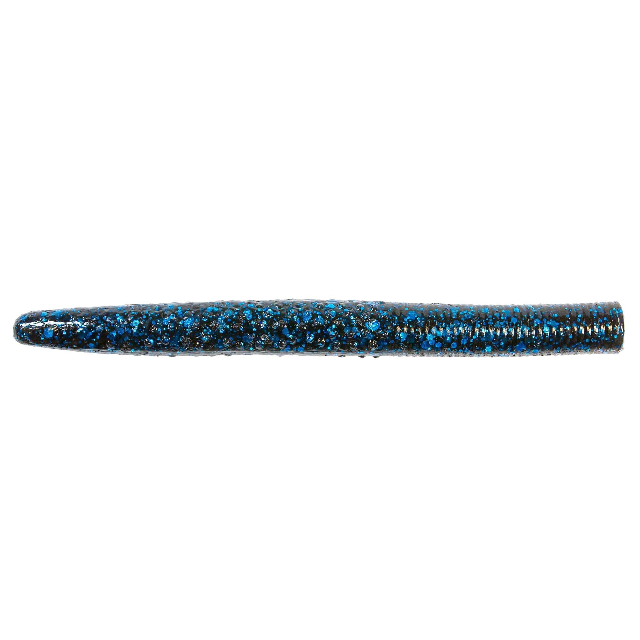 Soft plastic fishing lure, blue with black speckles