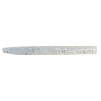 Soft plastic fishing lure, white with blue speckles