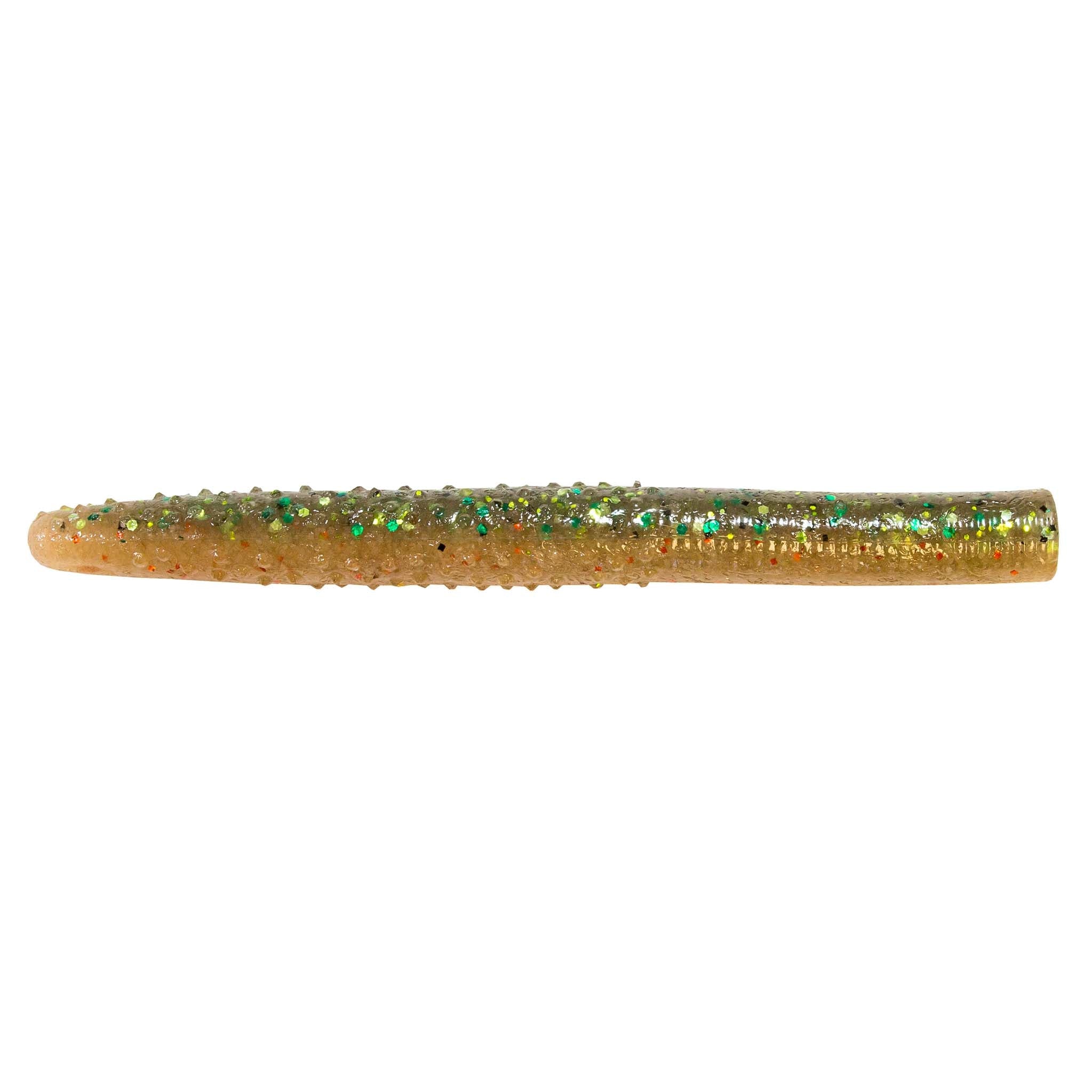 Soft plastic fishing lure, tan with multicolor speckles