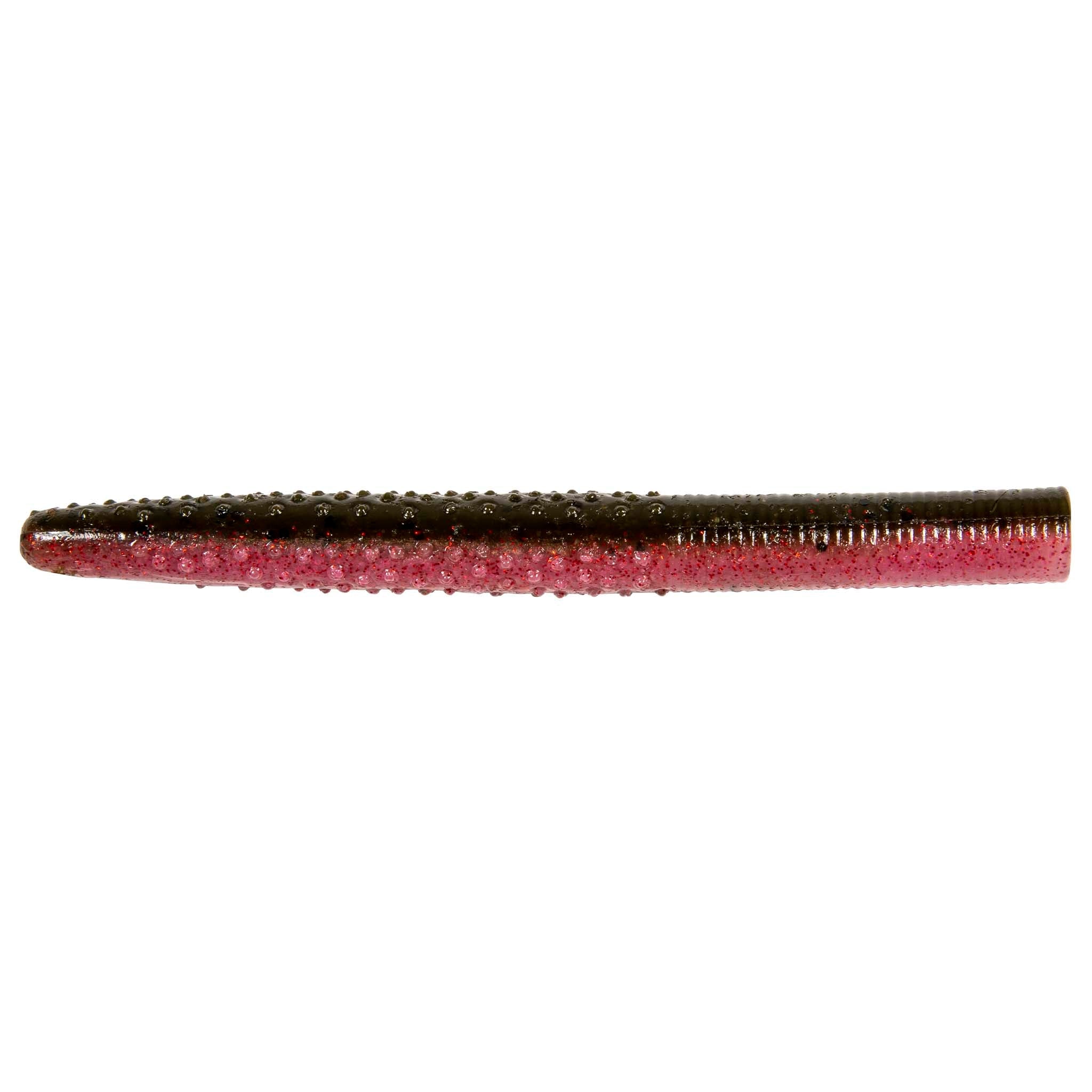 Soft plastic fishing lure, red with black speckles