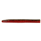Soft plastic fishing lure, dark red with black speckles