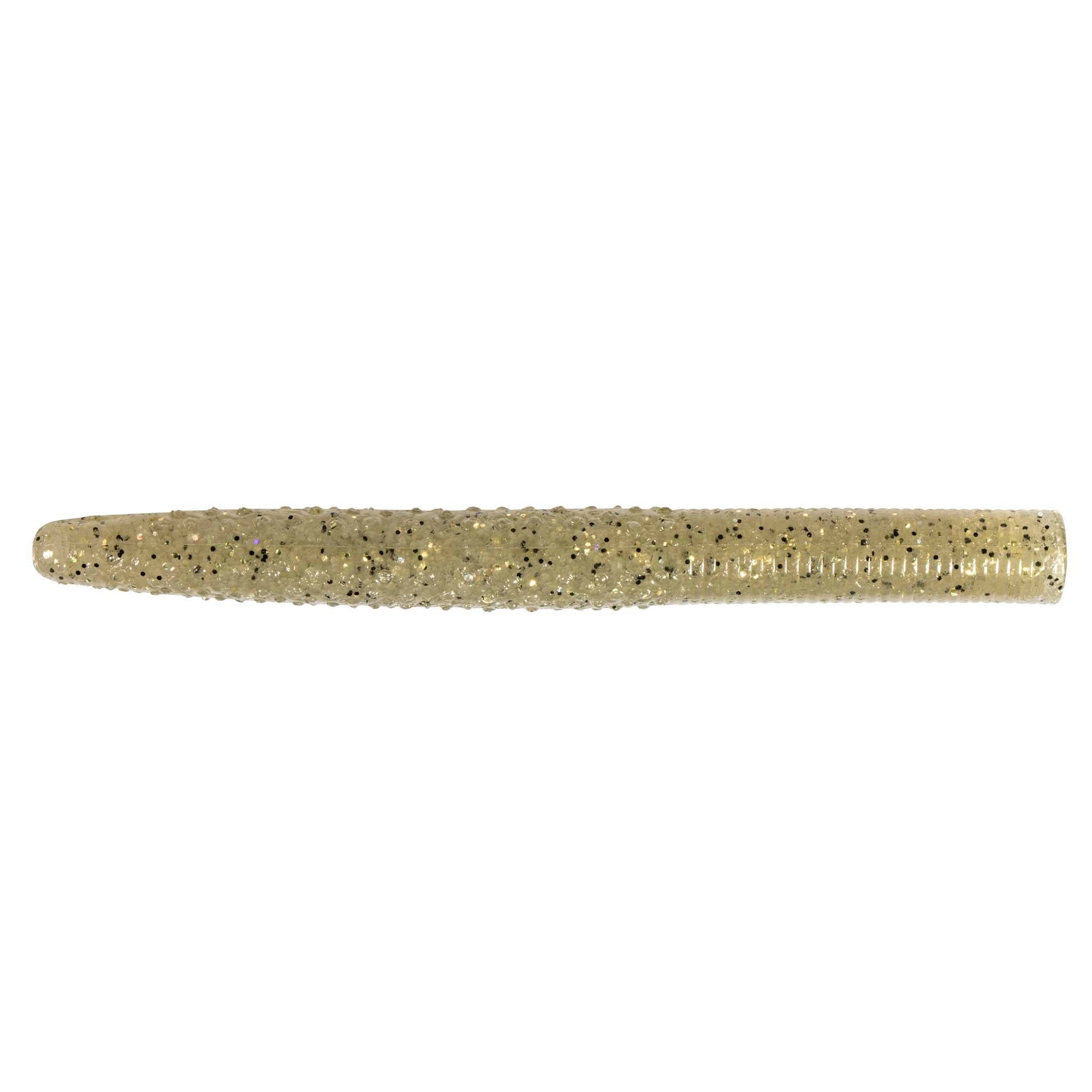 Soft plastic stick bait lure, light tan with dark speckles