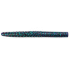 Soft plastic stick bait lure, dark teal with multicolor fleck speckled finish