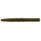 Olive-green speckled soft plastic fishing lure, straight worm profile