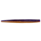 Soft fishing lure worm, purple with dark speckles and ribbed tapered body