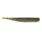 Soft plastic fishing lure, speckled dark green and black body