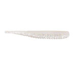 Soft plastic fishing lure, translucent white with fine speckles