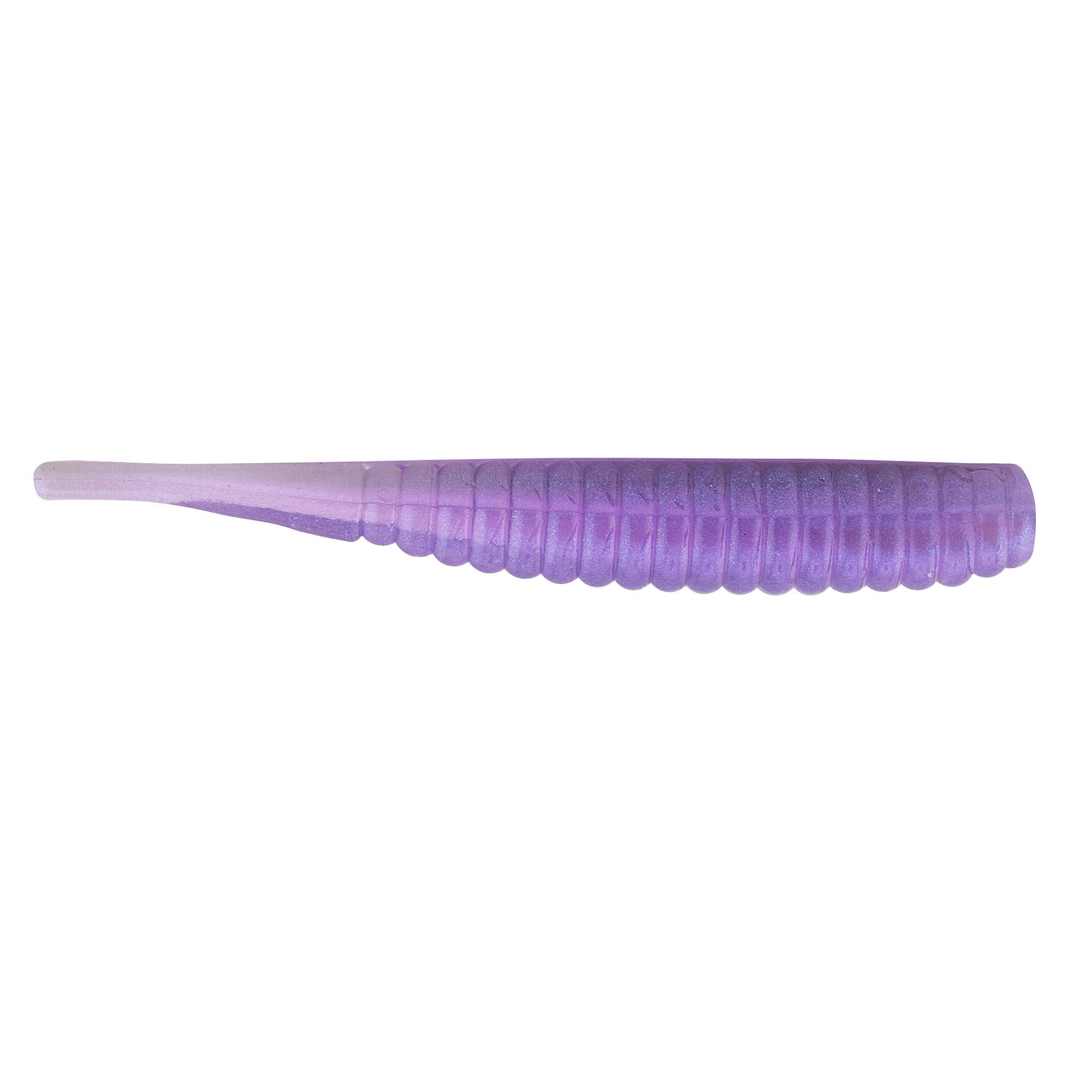 Soft plastic fishing lure, solid purple soft body