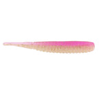 Soft plastic fishing lure, translucent pink with light speckles