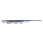 Soft plastic trout lure, blue back with light blue segmented body