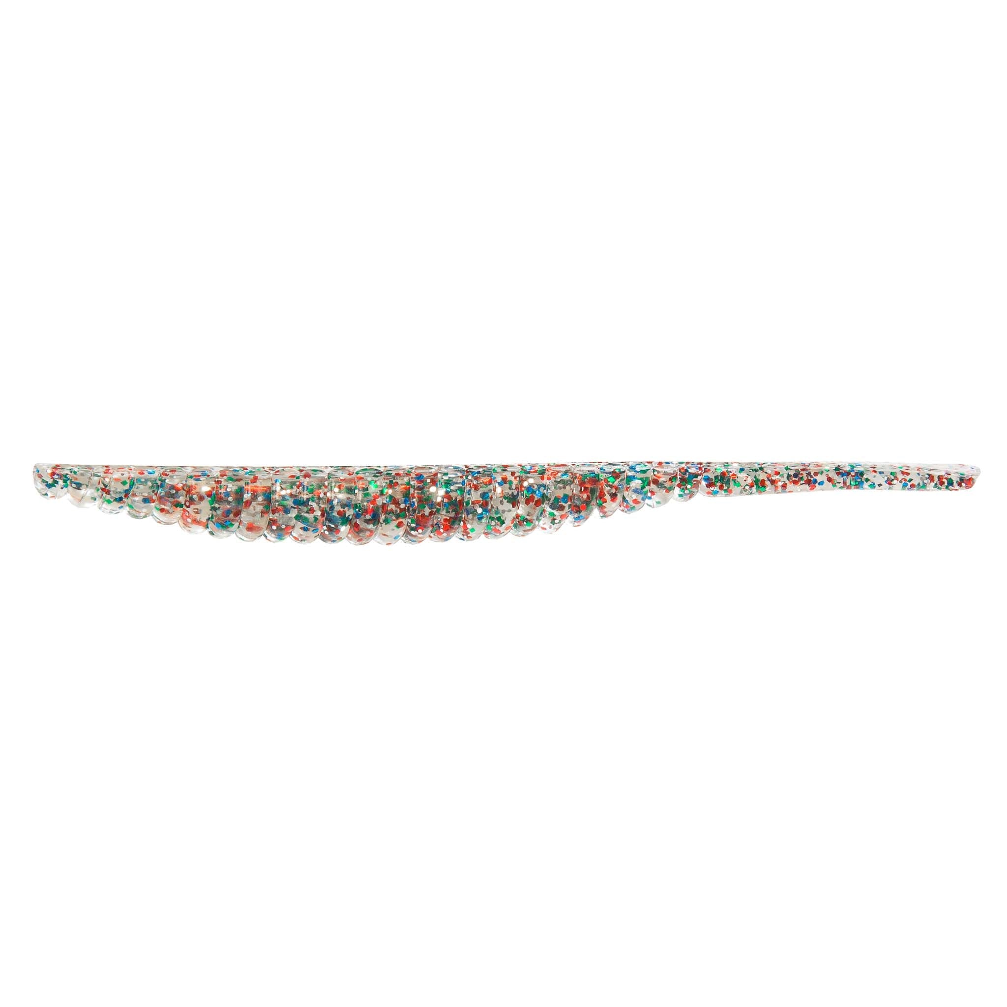 Multicolor glitter fishing lure with speckled body and tapered profile