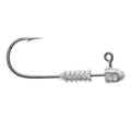 Fishing jig head hook with wire barb and 1/8 oz head, silver