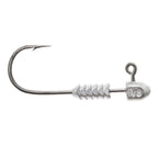 Fishing jig head hook with wire barb and 1/8 oz head, silver