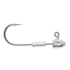 Fishing jig head hook with wire barb and 1/4 oz head, silver
