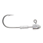 Fishing jig head hook with wire barb and 1/4 oz head, silver