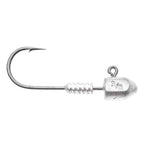 Fishing jig head hook with wire barb and 3/8 oz head, silver
