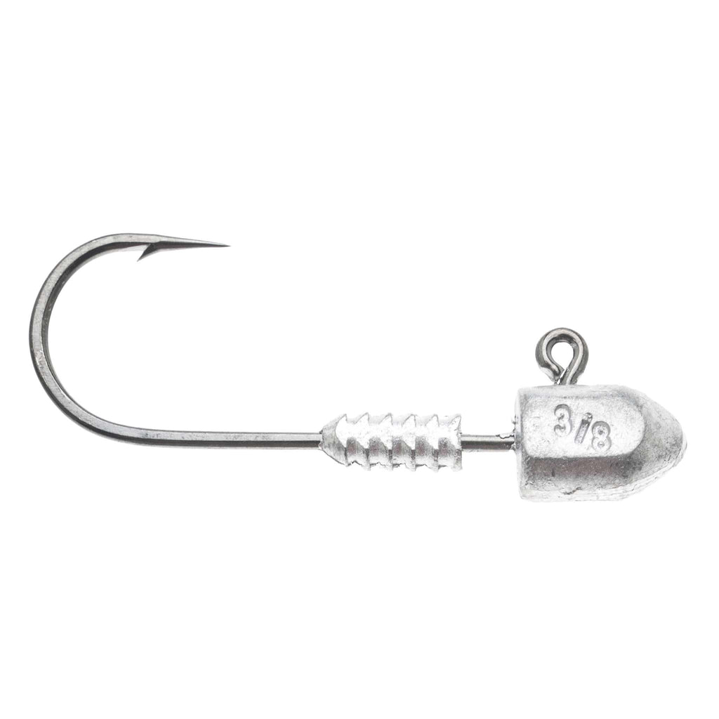 Fishing jig head hook with wire barb and 3/8 oz head, silver