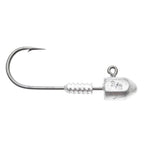 Fishing jig head hook with wire barb and 3/8 oz head, silver