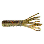 TRD TubeZ soft plastic bait, dark speckled body with yellow-and-clear tentacles