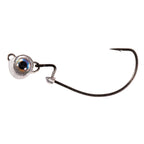 Pearl-eye jighead with black hook and round lead head