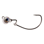 Pearl-eye jighead with black hook and round lead head