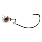 Fishing jighead with round pearl eye and curved hook