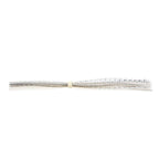 Speckled gray and white banded fishing lure skirt with center connector