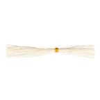 Fishing lure skirt with white/off-white strands and yellow band