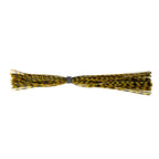 Fishing lure skirt with gold and dark olive strands and black band