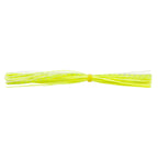 Fishing lure skirt with neon chartreuse green strands and yellow band
