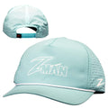 Light blue perforated logo rope cap with front ZMAN embroidery and side Z